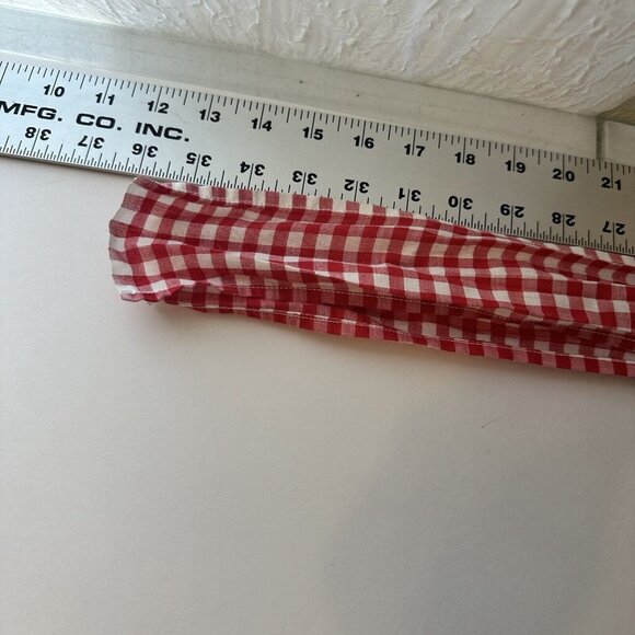 Womens Vtg Kitchen Apron Red Checkered Gingham Tie Back At Waist Cotton Retro - Picture 3 of 10